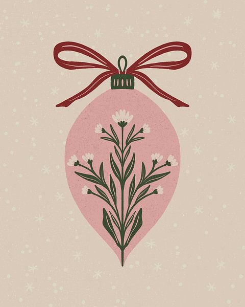 Weihnachtskugel mit Blumen von Angela Minca