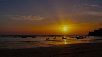 Cadiz sunset panorama