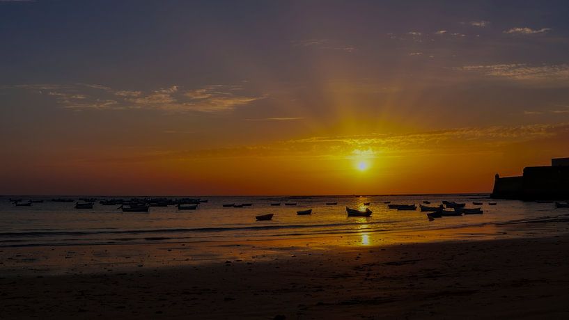Cadiz sunset panorama by Henryk Rybak