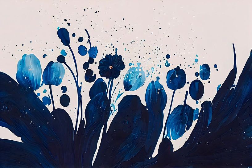 Blauw gespetterde bloemen van Treechild