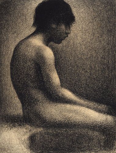 Zittend naakt - Studie voor 'Une Baignade', Georges Seurat