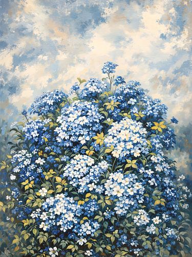 Blaue Hortensie