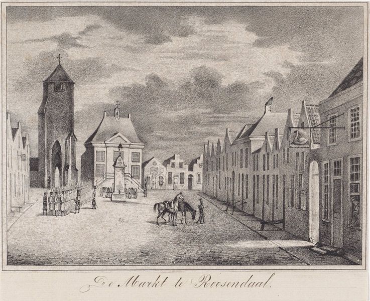 Joannes Willem Vos, Markt in Roosendaal, 1830-1831 von Atelier Liesjes