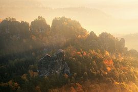 Golden morning light in Saxon Switzerland by Daniel Gastager