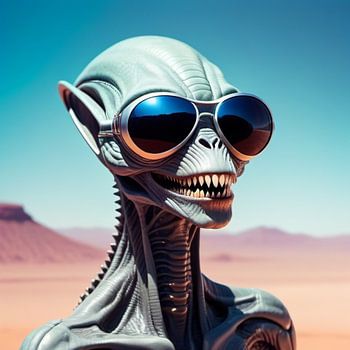 Hallo Alien mit Sonnenbrille