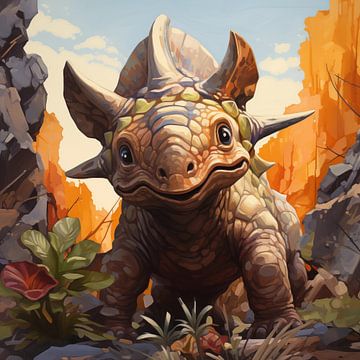 Dinosaure Triceratops artistique sur The Xclusive Art