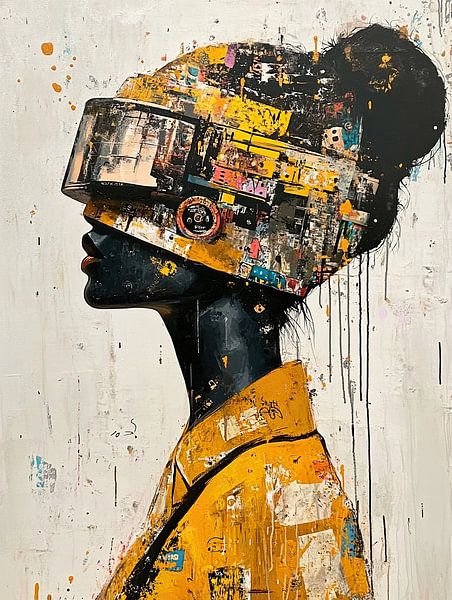 Women's portrait | Yellow Jacket Urban Tales by Eye catching paintings