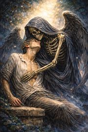 De kus des doods schilderij. van Johannes