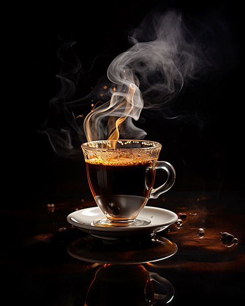 Heißer Kaffee von fernlichtsicht