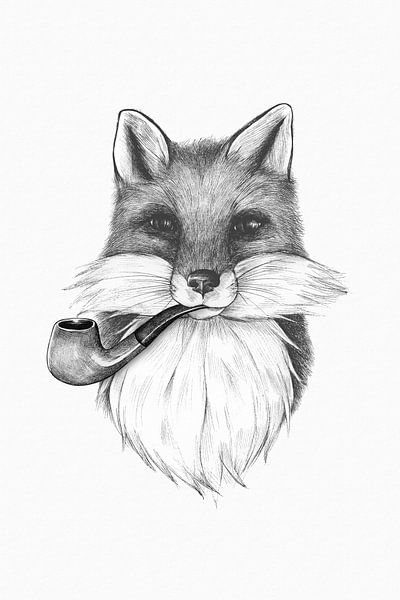 Smoking Fox von Marja van den Hurk