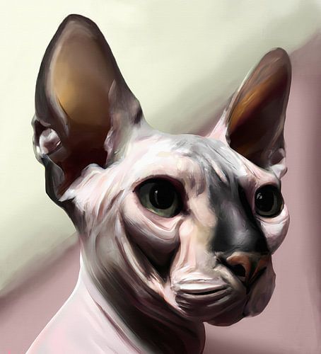 Sphinx kat close up portret pastel tinten