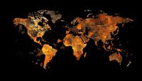 World map black vintage