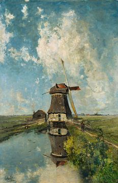 A Windmill on a Polder Waterway, Known as ‘In the Month of July’ - Paul Joseph Constantin Gabriël