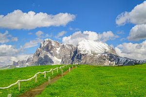 Weg über den Seiser in den Dolomiten
