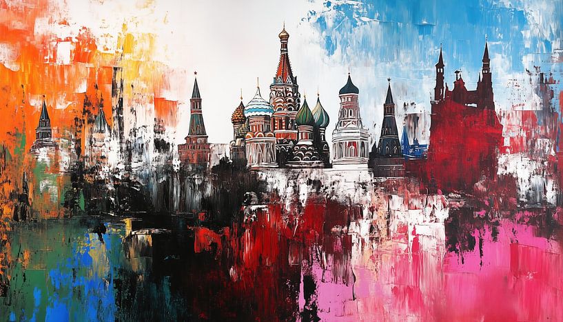 Abstrakt Kreml Palast moskou Russland Panorama von TheXclusive Art