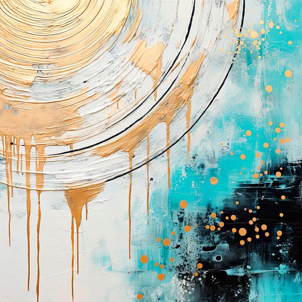 ART ABSTRACTUEL Soleil de fusion par Melanie Viola