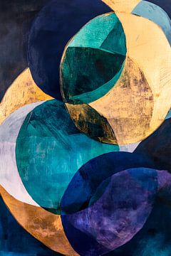 Abstract geometry in blue and gold by Poster Art Shop