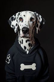 Chien - Dalmatien - avec pull noir