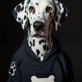 Hond - Dalmatiër - met zwarte sweater van Marianne Ottemann - OTTI