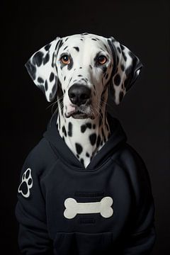 Hond - Dalmatiër - met zwarte sweater van Marianne Ottemann - OTTI