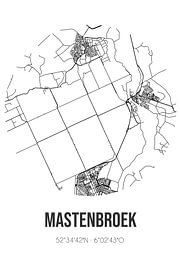 Mastenbroek (Overijssel) | Map | Black and White by Prints of Place