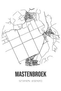 Mastenbroek (Overijssel) | Karte | Schwarz und Weiß von Rezona
