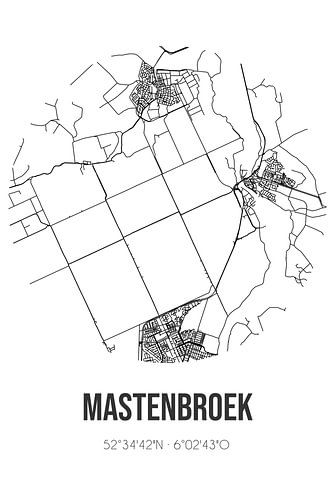Mastenbroek (Overijssel) | Landkaart | Zwart-wit