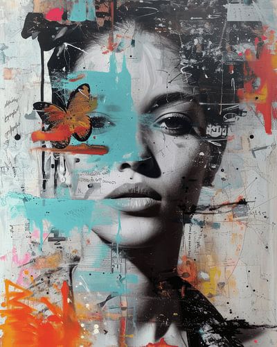 Modern en abstracte collage in popart stijl