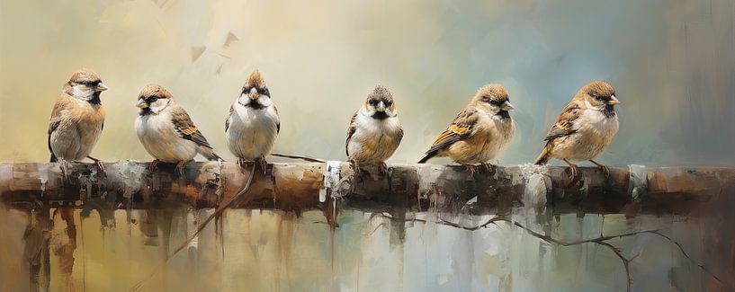 Bird art Beige by Eye catching paintings