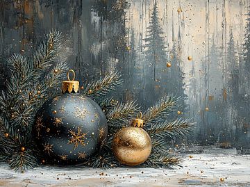 Christmas baubles | Festive Christmas Decoration Scene by Art Whims
