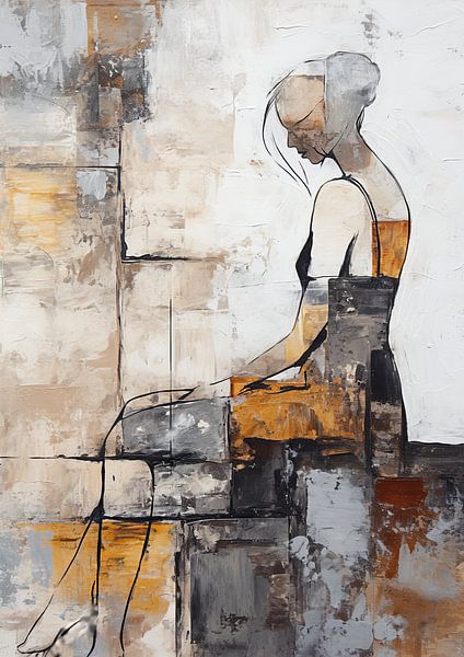 Woman Abstract | Hues of Solitude by Wonderful Art