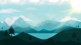 Serene Mountain Vista by Artistic