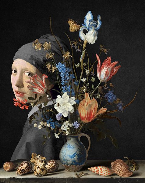 Het Meisje met de Parel - behind a Wan-Li Vase Edition by Marja van den Hurk