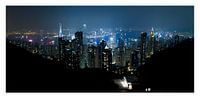 Hong Kong skyline 's avonds van Robin Hartog thumbnail