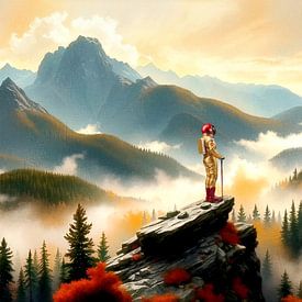 Astronaute au-dessus de la mer de brouillard sur AidasignArt