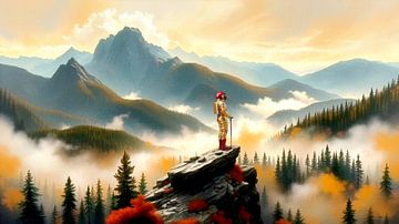 Astronaut boven de zee van mist