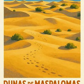 DUNAS DE MASPALOMAS - Des traces de pas dans le sable doré sur Sabine Wagner