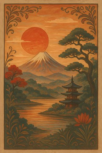 Japan, mount Fuji schilderij.