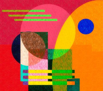 Kleurrijk abstracte compositie van Corinne Welp