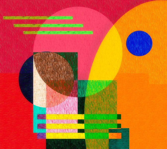 Kleurrijk abstracte compositie van Corinne Welp