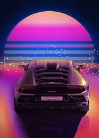 Lamborghini Huracan Vaporwave by Ali Firdaus