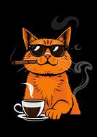 Cool Cat and Coffee