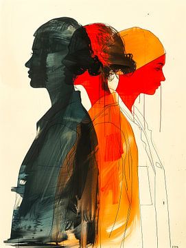 Silhouet van drie vrouwen van Luc de Zeeuw