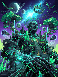 Cosmic Stone Titan God Cybernetic Explorer Graphic Illustration by The Deeper Way