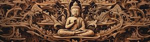 Œuvre d'art du Bouddha brun