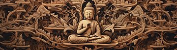 Brauner Buddha Kunstwerk von ARTEO Gemälde