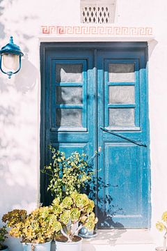 Blue Greek Door by Patrycja Polechonska