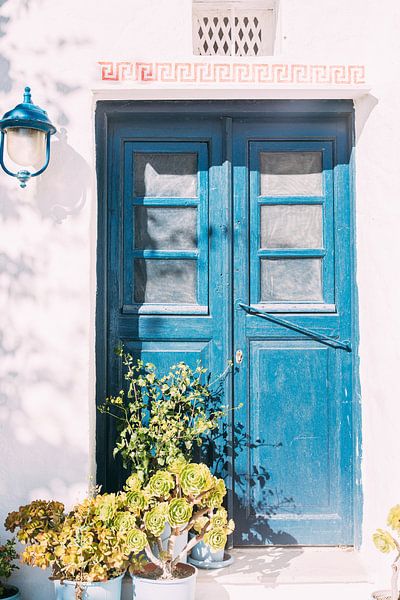 Blue Greek Door by Patrycja Polechonska