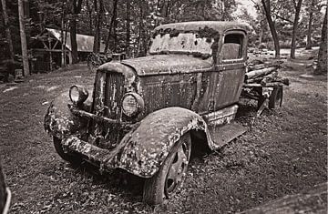 Vrachtauto rottend in Gatlinburg Tennessee van Willem van Holten