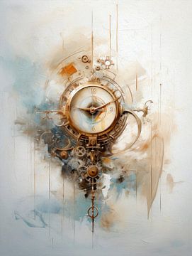 Uhr, Gemälde, abstrakt A3 von Joriali